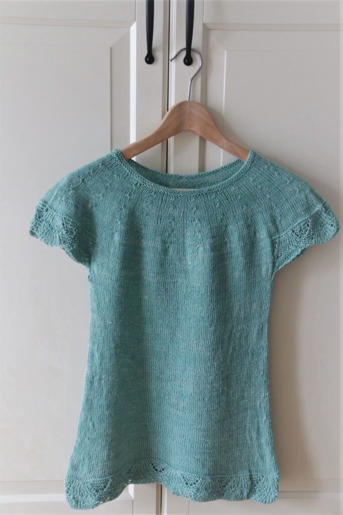 my hand knitted night sky top